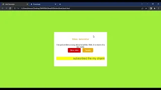 Beginner project Html CSS Javascript joke Generator application