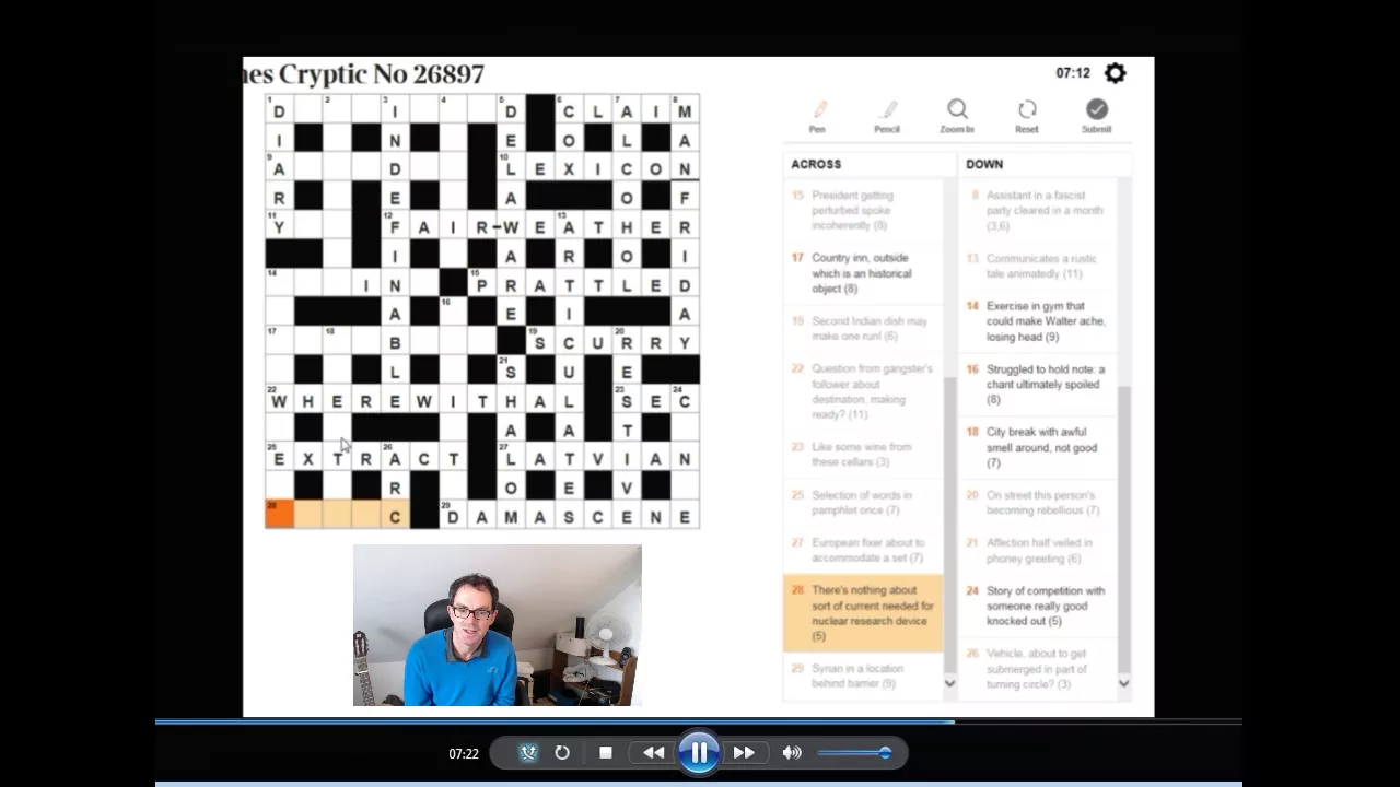 Solving The Times crossword on 1 Dec 2017