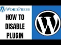 How to disable plugin from wordpress database ll Remove a plugin from wordpress