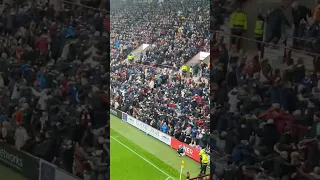 Hearts Fans Do The Huddle After Scoring Against Celtic 