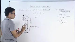 SOLID STATE I LECTURE 5I CALCULATION OF PACKING FRACTION IN HCP UNIT CELL I CLASS 12 I IITJEE NEET