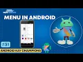 Menus - Android Studio Tutorial in Hindi