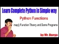 Python Functions map Function Theory and Demo Programs by Durga sir