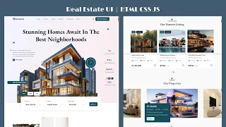 Real Estate Website HTML CSS JavaScript Modern Landing Page Code