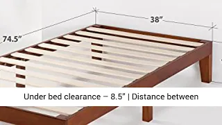 Mellow Naturalista Classic 12-Inch Solid Wood Platform Bed Wooden Slats No Box Spring