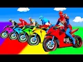 Download Lagu الأبطال الخارقين على القضبان دوامة قمع جسر 🚴‍♂️ SPIDER MAN!on Motorcycle in Spiral Bridge Stunt Rid