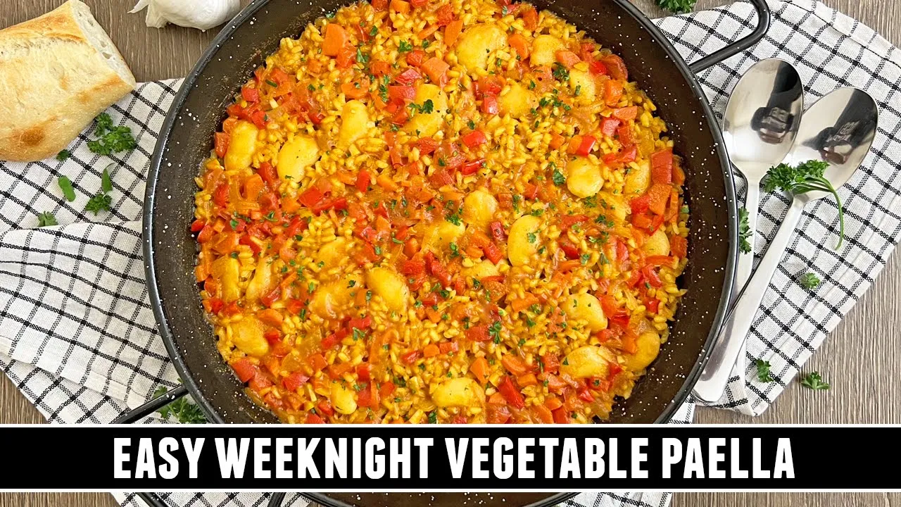 EASY Weeknight Vegetable Paella Recipe   Done in Just 30 Minutes