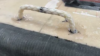 Boringly slow. Faster in end at 9:44 min. Borka filmed hatchwork. Speed it up. I show textile handle