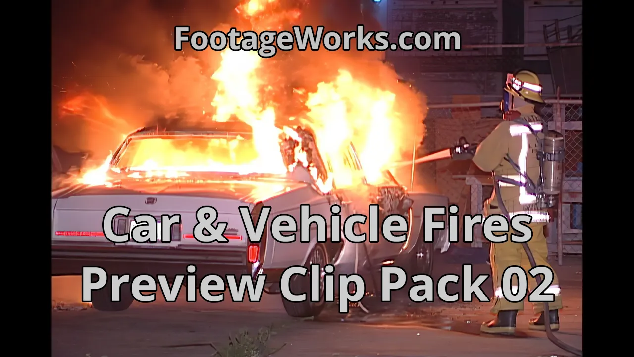 Car & Vehicle Fires - Preview Clip Pack 02 | Stock Video Clip Compilation (25 Clips)
