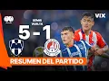 Monterrey 5-1 Atletico de San Luis Goles y Resumen Liga Mx - AP2024