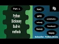 Python Series Session 23 Python Dictionary Dictionaries Functions Part 1 Class 11 CBSE CS