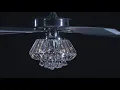 Parrot Uncle F6222 Modern Crystal Chandelier Ceiling Fan With Lights and Remote