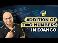 Django tutorials Addition of Two Numbers in Django