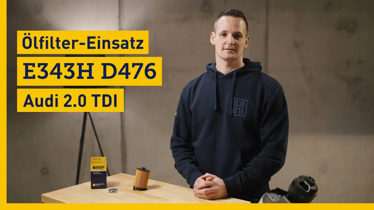 Der Ölfilter-Einsatz E343H D476 von Hengst für den Audi 2.0 TDI