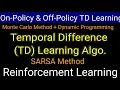 Temporal Difference Learning TD Learning Algorithm On-Policy TD SARSA Reinforcement Learning