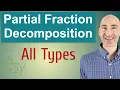 Partial Fraction Decomposition All Types Quick Review