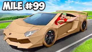 Download Driving 100 Miles In Cardboard Lamborghini! MP3