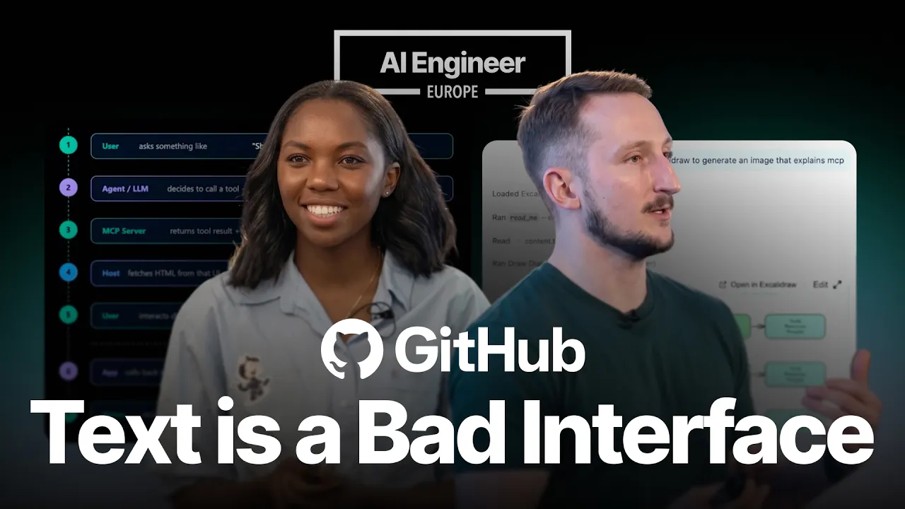 Building Interactive UIs in VS Code with MCP Apps — Marlene Mhangami & Liam Hampton, GitHub: video thumbnail