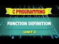 Function Definition in C