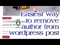 How To Remove Author Post Date Comments And Tags From Wordpress Post