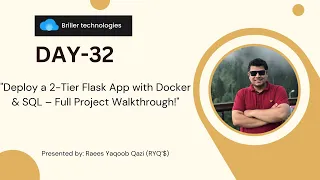 Day-32 Deploy a 2-Tier Flask App with Docker SQL - Full Project Walkthrough RYQ