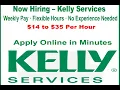 Kelly Services Job 2025 No Experience Needed Work from Home Weekly Pay Jobs