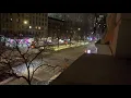 SEVERAL PRIVATE ESCORT VEHICLES ESCORTING A MASSIVE STEEL COLUMN ON BROADWAY IN MANHATTAN NEW YORK