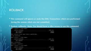 TCL ROLLBACK Command SQL Basics Tutorial - 15
