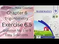 Class 9th New course Chapter 6 Exercise 6 5 Question number 5 to 9