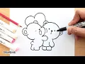 Dibujos de Amor Como dibujar una Pareja de Ositos Enamorados