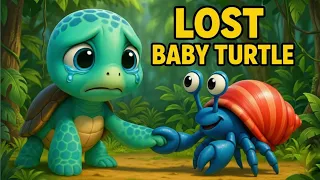 lost baby turtle u0026 kind crab heart touching 3d cartoon story for kids