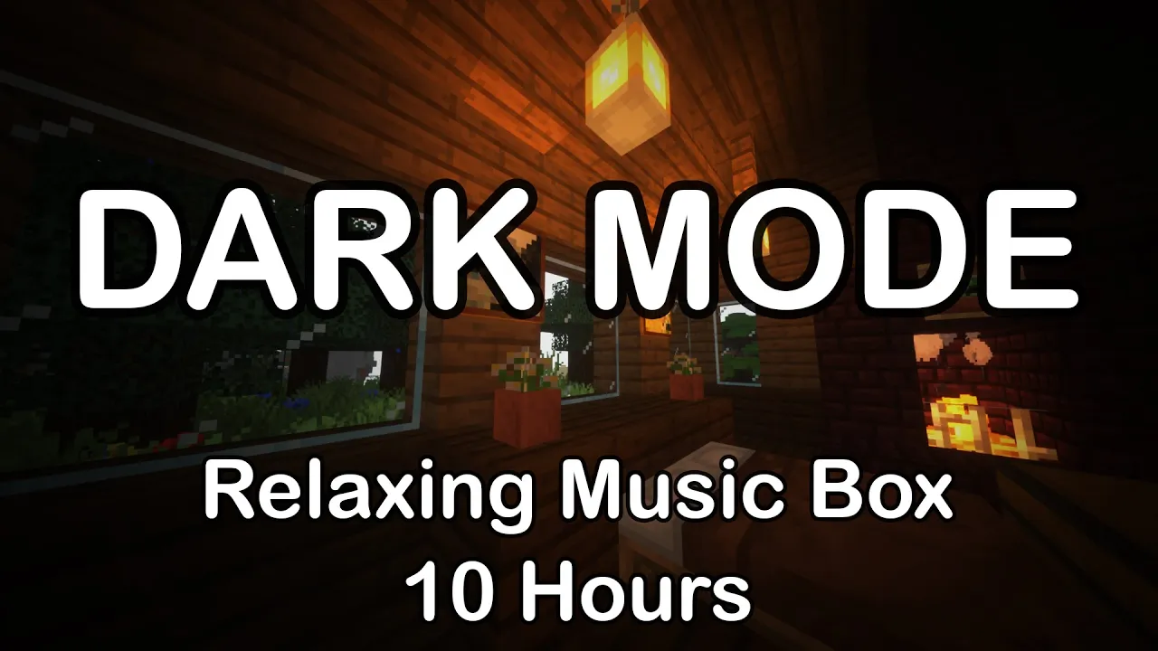 Minecraft Relaxing Music Box 10 Hours (DARK MODE + rain)