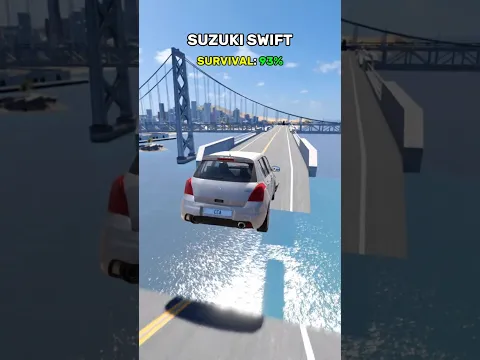 Cars vs Broken Bridge 😂