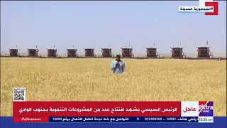 الرئيس السيسي يشهد افتتاح موسم حصاد القمح بمنطقة توشكى 
