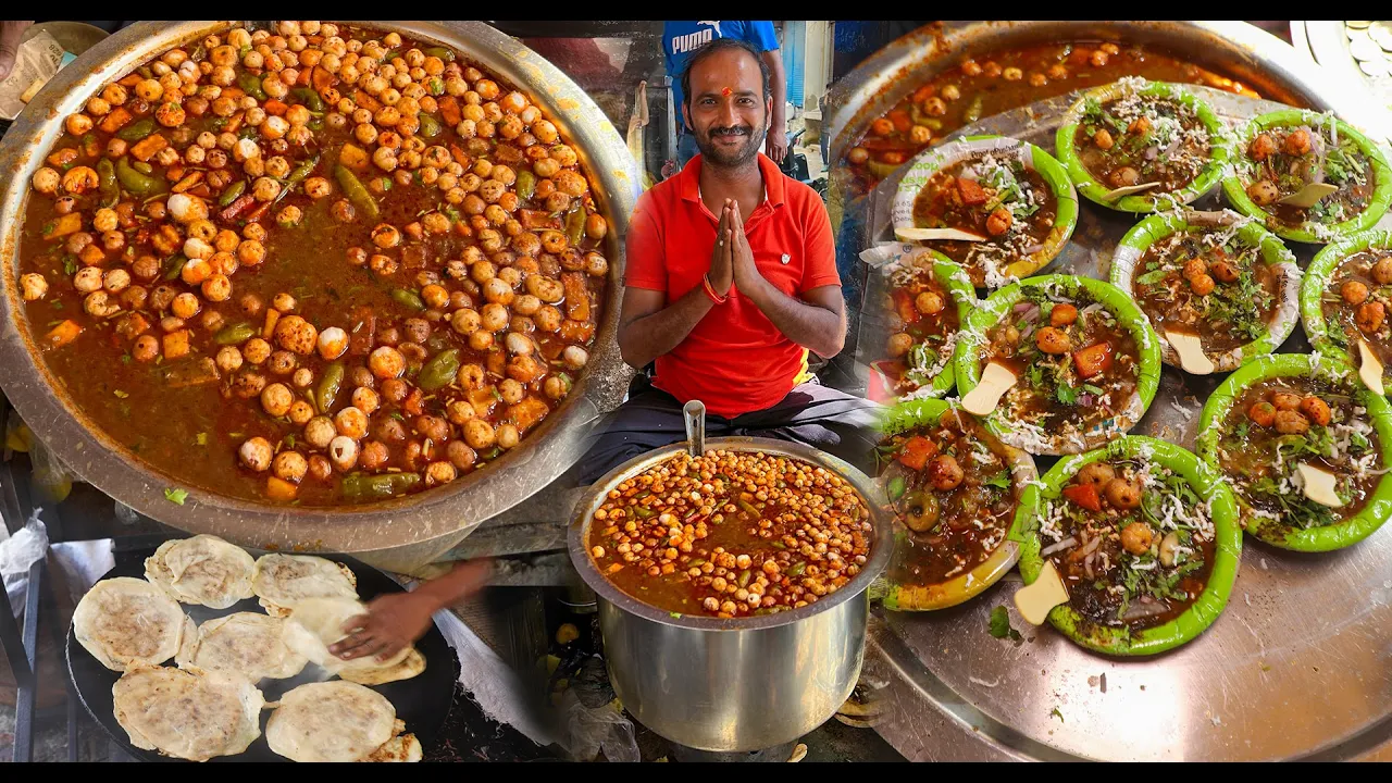 Agra Famous Paper Bhature Chole   Beniram Chole Bhature   Agra Street Food