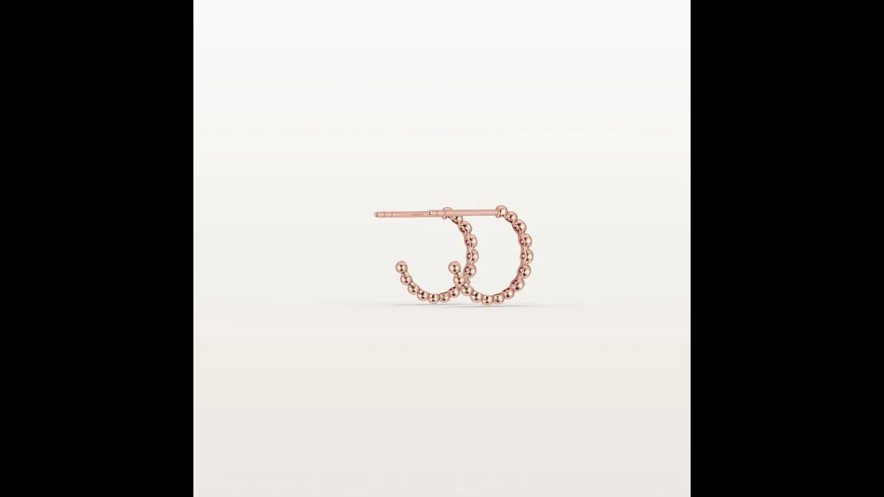 Bubble Bead Lab-Grown Diamond Huggie Hoop Earrings