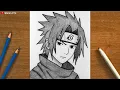 How to Draw Sasuke Uchiha from Naruto - Easy Anime Drawing Tutorial