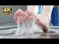 Slime Play Squishing a puddle of slime Feet play episode 1