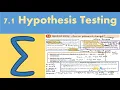 7 1 Hypothesis testing STATISTICS AND MECHANICS 1 - Chapter 7 Hypothesis testing