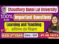 Download Lagu CBLU Learning and Teaching Important Questions | B.ED. 2nd Year I Ch Bansi Lal Uni.