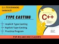 Type Casting Implicit and Explicit Type Casting Lecture 23 it-series in