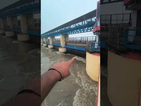 बाढ़ के पानी का कहर नरौरा पुल पर 🌊😮 ll #badh #ganga #river #short #trending #video