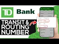 How to Find Transit Routing Number on TD Bank 2025 View Branch Code Routing Number