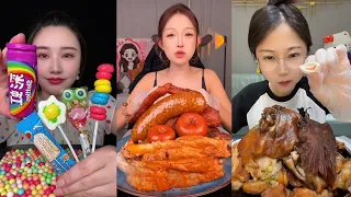 Asmr colorful candy delights served with giant spiral lollipops mukbang #mukbang #eating #candy