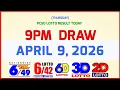 Lotto Results Today 9pm April 9 2026 PCSO