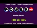 Powerball winning numbers June 28 2025