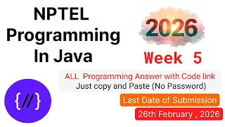 NPTEL Programming in Java Week 5 All Programming Solutions Code Link 2026
