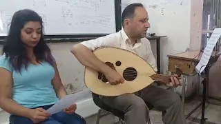 عزف وصولفيج غنائي فالس ليالي الانس اسمهان مع طالباتي في المعهد الموسيقي 