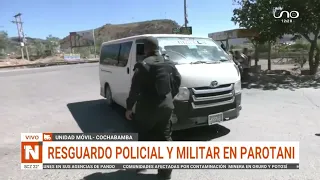 Resguardo policial y militar en Parotani
