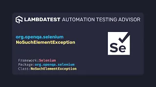 org openqa selenium NoSuchElementException with examples